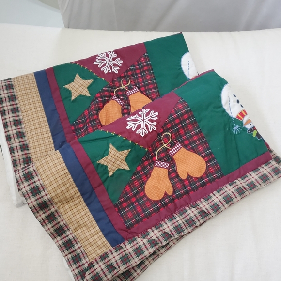 Pair Large Christmas Snowman Gingerbread Man Christmas Tree Pillow Shams - Picture 5 of 5